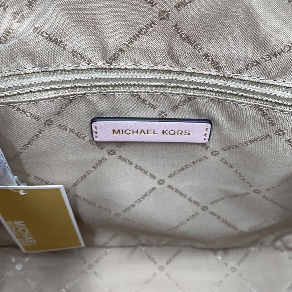 MICHAEL KORS CHARLOTTE LARGE SATCHEL POWDER BLUSH - Picture 12 of 15